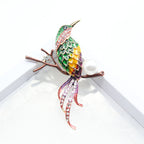 Flower and Bird Alloy Brooch