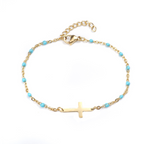 Dainty Cross Beaded Bracelet