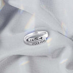Faith Over Fear Cross Adjustable Ring