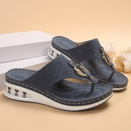 Air Cushion Thong Sandals Wedge Flip Flops for Women