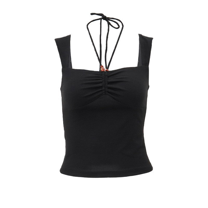 Stylish Summer Halter Top with French Square Neck for Women