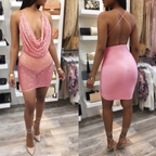 Sheer Spaghetti Strap Sequin Dress