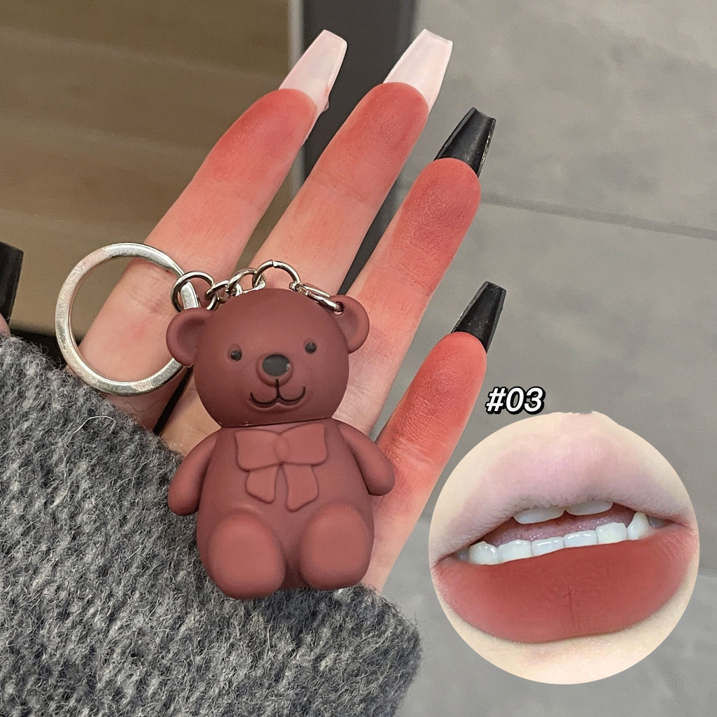 Matte White Bear Lip Mud Keychain - 6 Colors | Accessory