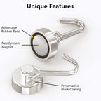 4Pcs 8 Pcs Magnetic Hooks,Heavy Duty 30LBS Neodymium Magnet Hook with Rust Proof for Indoor Outdoor Hanging,Refrige,Grill,Kitchen,Key Holder Silver | Accessory