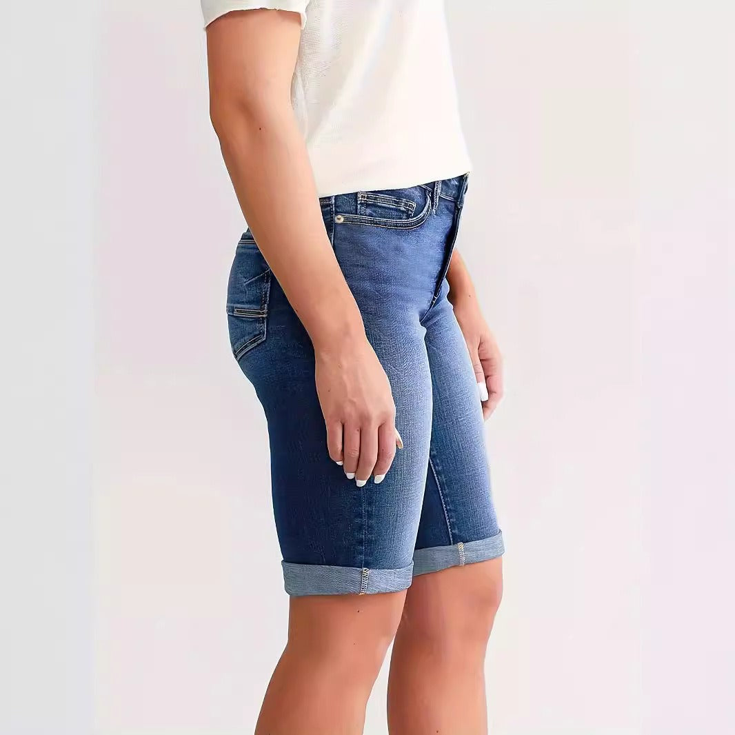 Women's Denim Button Shorts