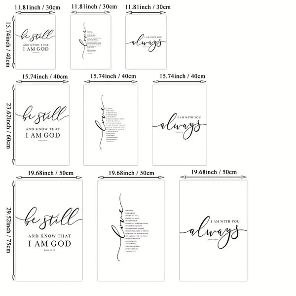 3pc Frameless Christian Bible Verse Prints | Christian Home Decor