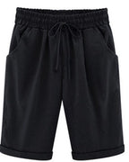 Plus Size Women's Cotton Summer Shorts with Pockets