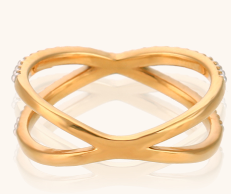 Nia Gold Cross Ring