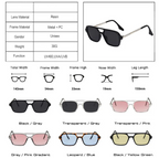 Vintage Double-Bridge Square Sunglasses