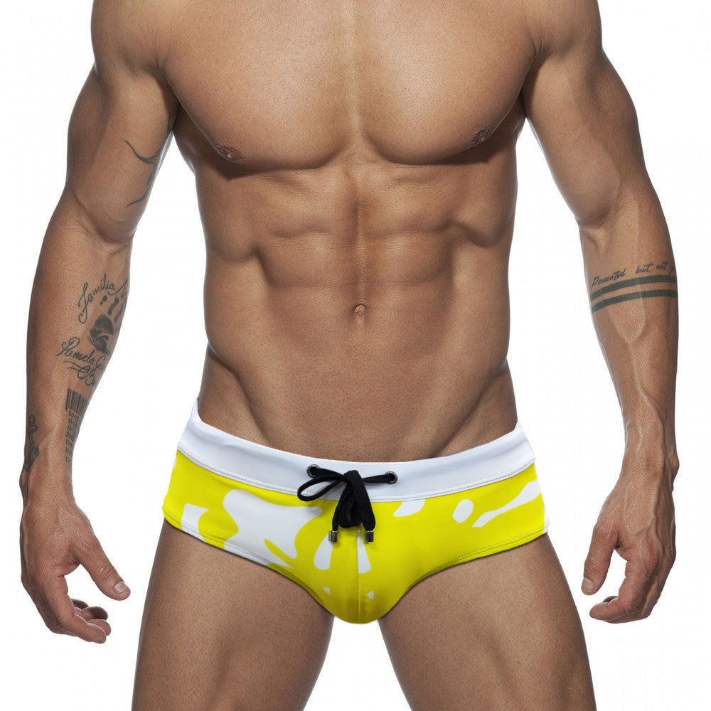 Men's Yellow Camo Swim Briefs