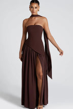Irregular Tube Top Maxi Dress