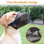 Breathable Mesh Dog Muzzle, Soft Adjustable Mouth Cover to Prevent Biting and Barking, Anti-Chewing Muzzle for Small to Large Dogs XS-XL
