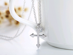 Cross Pendant Necklace with Zirconia Charm