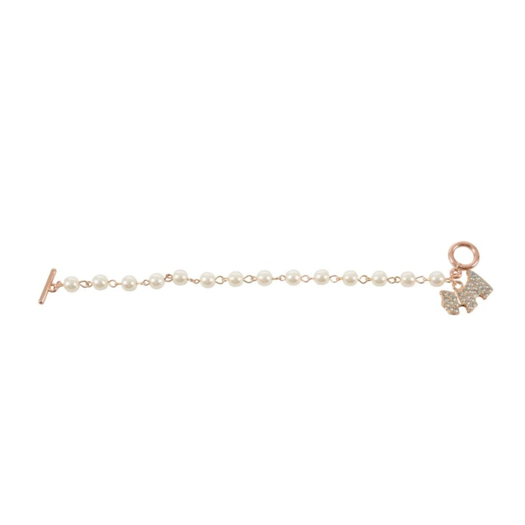 Pearl Bracelet with Dog Charm