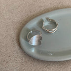 Brushed Frosted Heart Cross Ring for Women