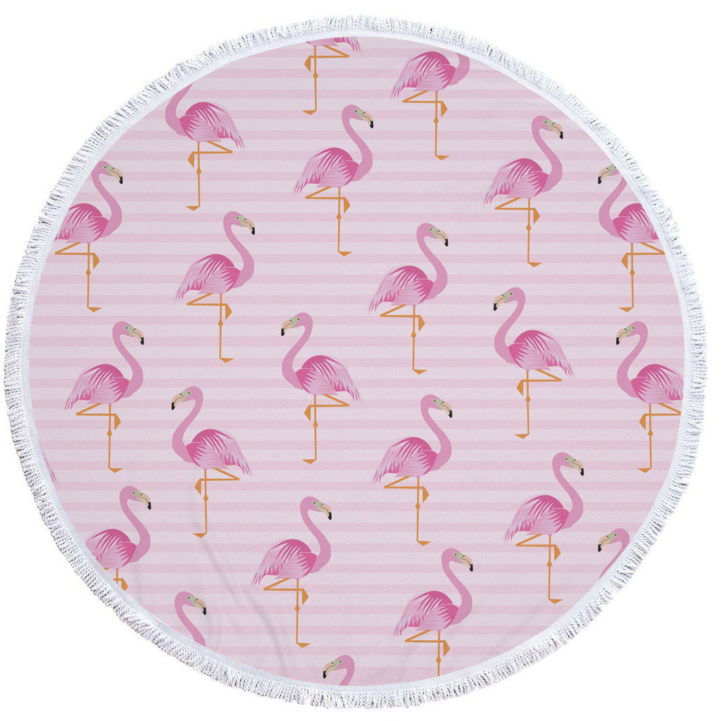 Round Fringed Mandala Beach Towel