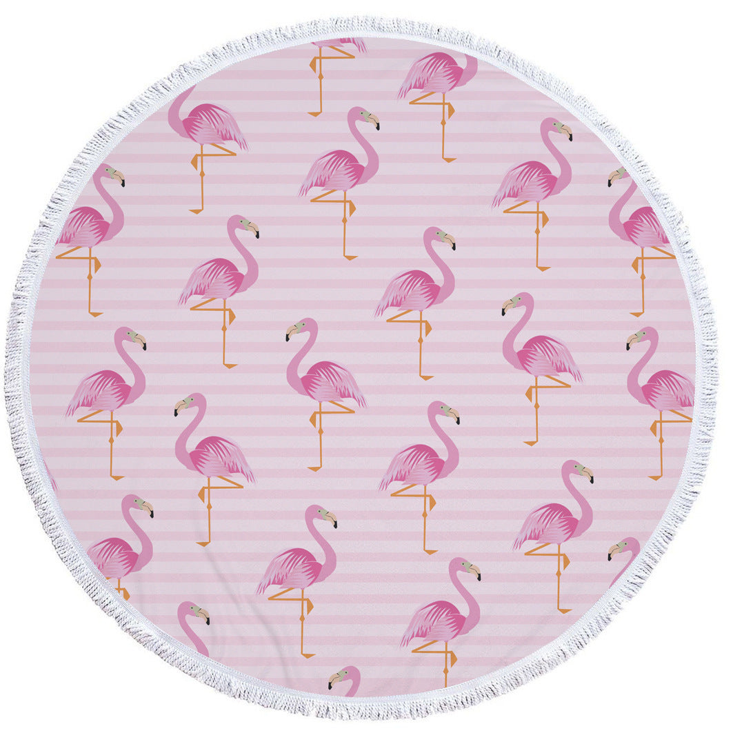 Round Fringed Mandala Beach Towel