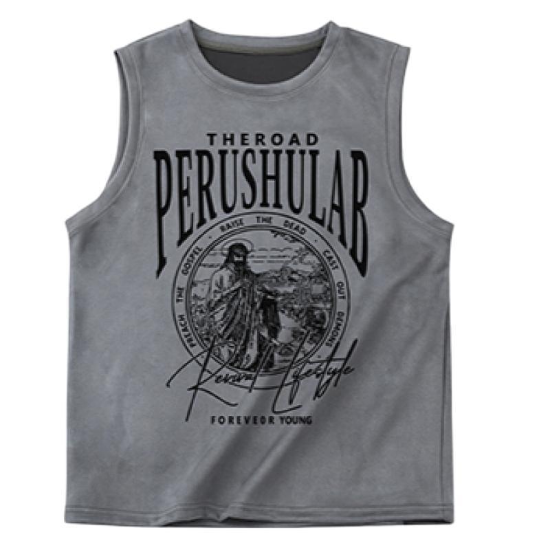 Retro American Vintage Loose Sleeveless Tank Top for Men