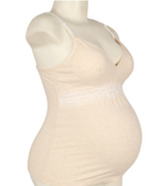 Cotton Nursing Tank Top with Lace Trim for Moms