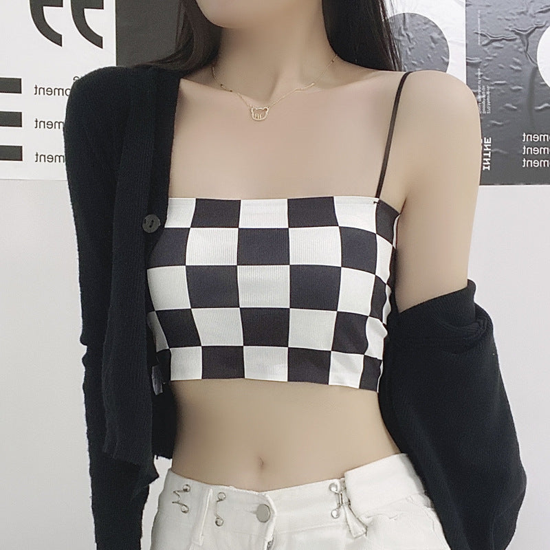 Checkerboard Seamless Crop Camisole