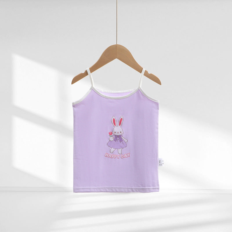 Summer New Girls' Cotton Cartoon Print Tank Top