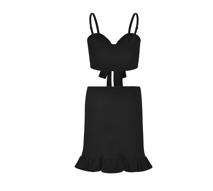 Women's Tie-Front Crop Top and Ruffle Swim Skirt Set