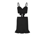 Women's Tie-Front Crop Top and Ruffle Swim Skirt Set