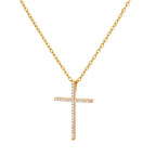 Minimalist Cross Pendant Necklace with Zirconia
