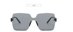 Red Oversized Rimless Square Sunglasses