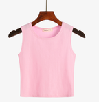 Korean Style Cropped Turtleneck Tank Top for Women