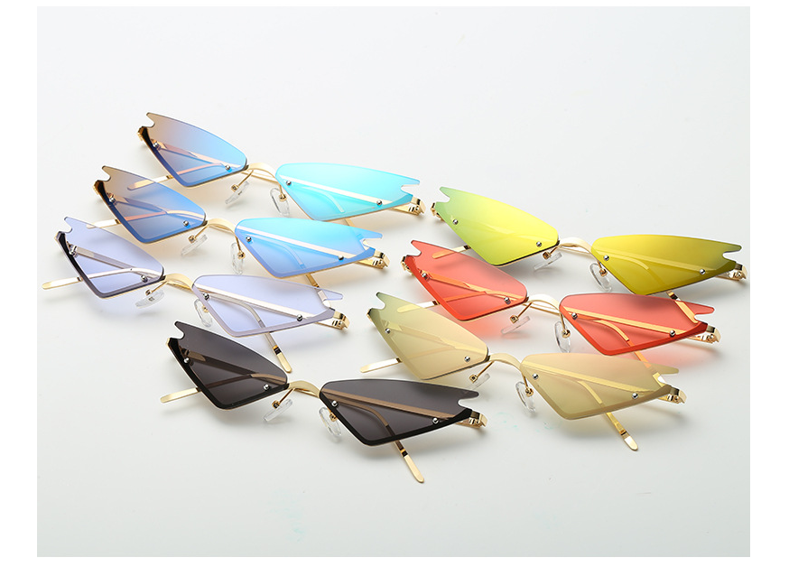 Rimless Triangle Cat-Eye Sunglasses
