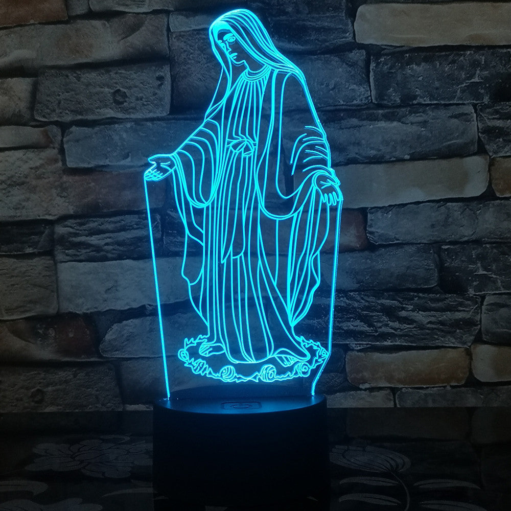 3D LED Night Light - Virgin Mary