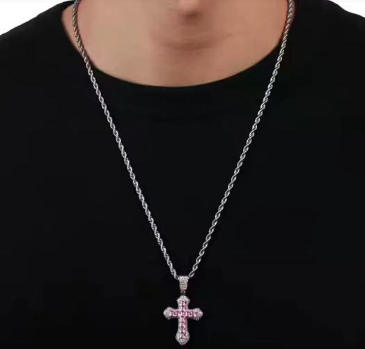 Gothic Zircon Cross Necklace