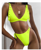 White Studded Strap Bikini Set