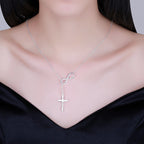 Infinity Cross Lariat Necklace
