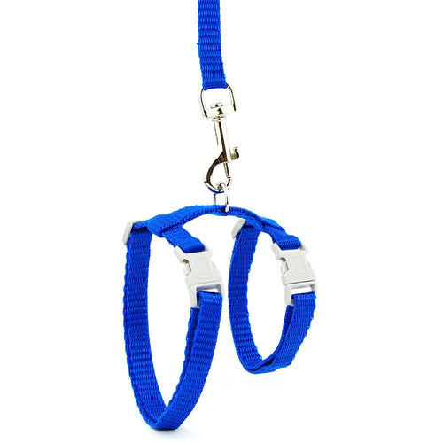 Adjustable Cat Harness and Leash Set I Shaped Nylon Escape Proof Walking Harness for Cats and Small Dogs Quick Release Buckles