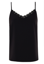 Lace-Trim V-Neck Satin Camisole