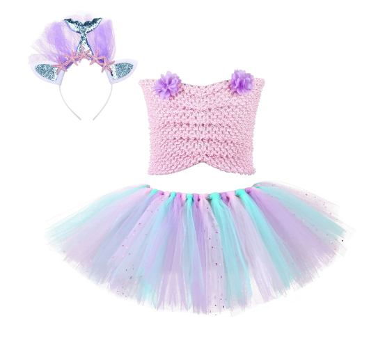 Mermaid Tube Top Skirt Suit for Girls