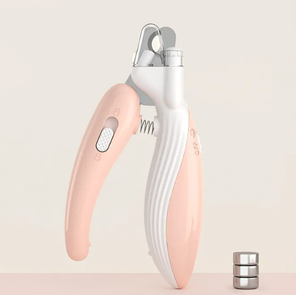 LED Pet Nail Clippers with Light and Grinder Heads, Safe Precision Dog and Cat Nail Trimmer, Anti-Overcut Paw Grooming Clipper for Small Large Pets