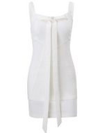 Winter Pure Bow Spaghetti Strap Vest Slimming Skirt