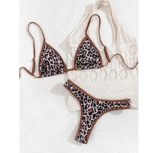 Gingham Floral Triangle Bikini Set