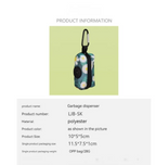 Dog Poop Bag Dispenser Pouch Clip-On Leash Holder with Carabiner Zippered Waste Bag Case Floral Print for Walks and Travel