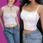 Ruched Boned Corset Crop Top