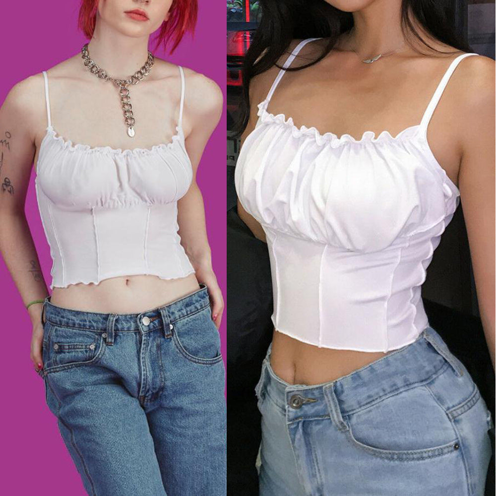 Ruched Boned Corset Crop Top