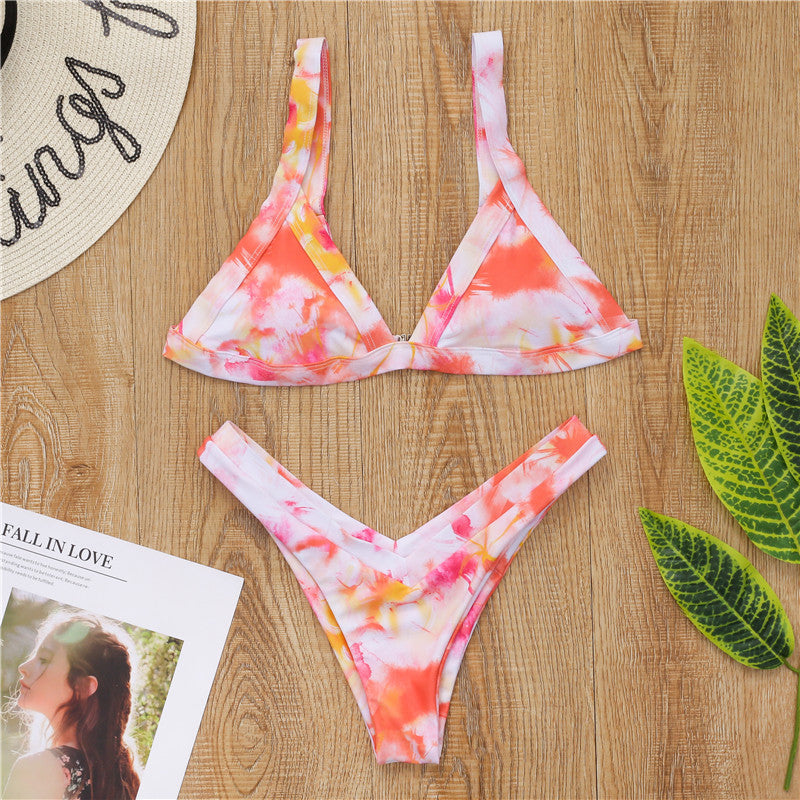 Triangle Cup High-Cut Bikini Set