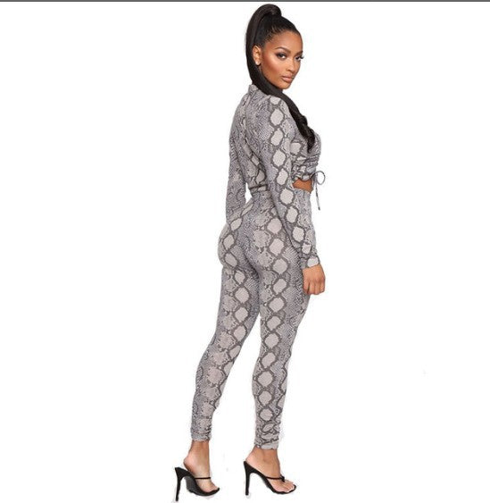 DA 1569b 2020 Drawstring Crop Top and Pants Set