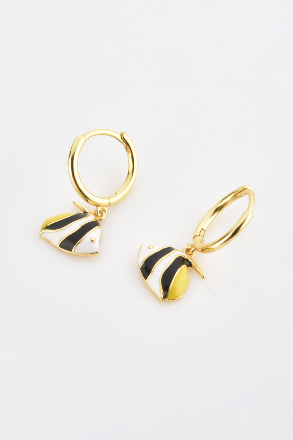 Fish Drop Huggie Earrings