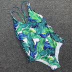 Leaf Print One-Piece Swimsuit
