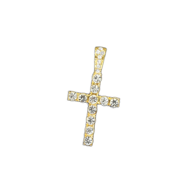 Hip Hop Rhinestone Cross Pendant Necklace