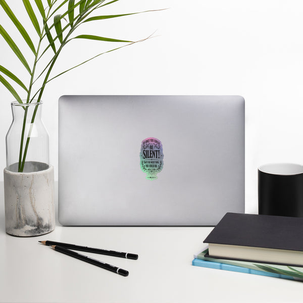 Be Silent Holographic Sticker 2-Pack - Job 13:5